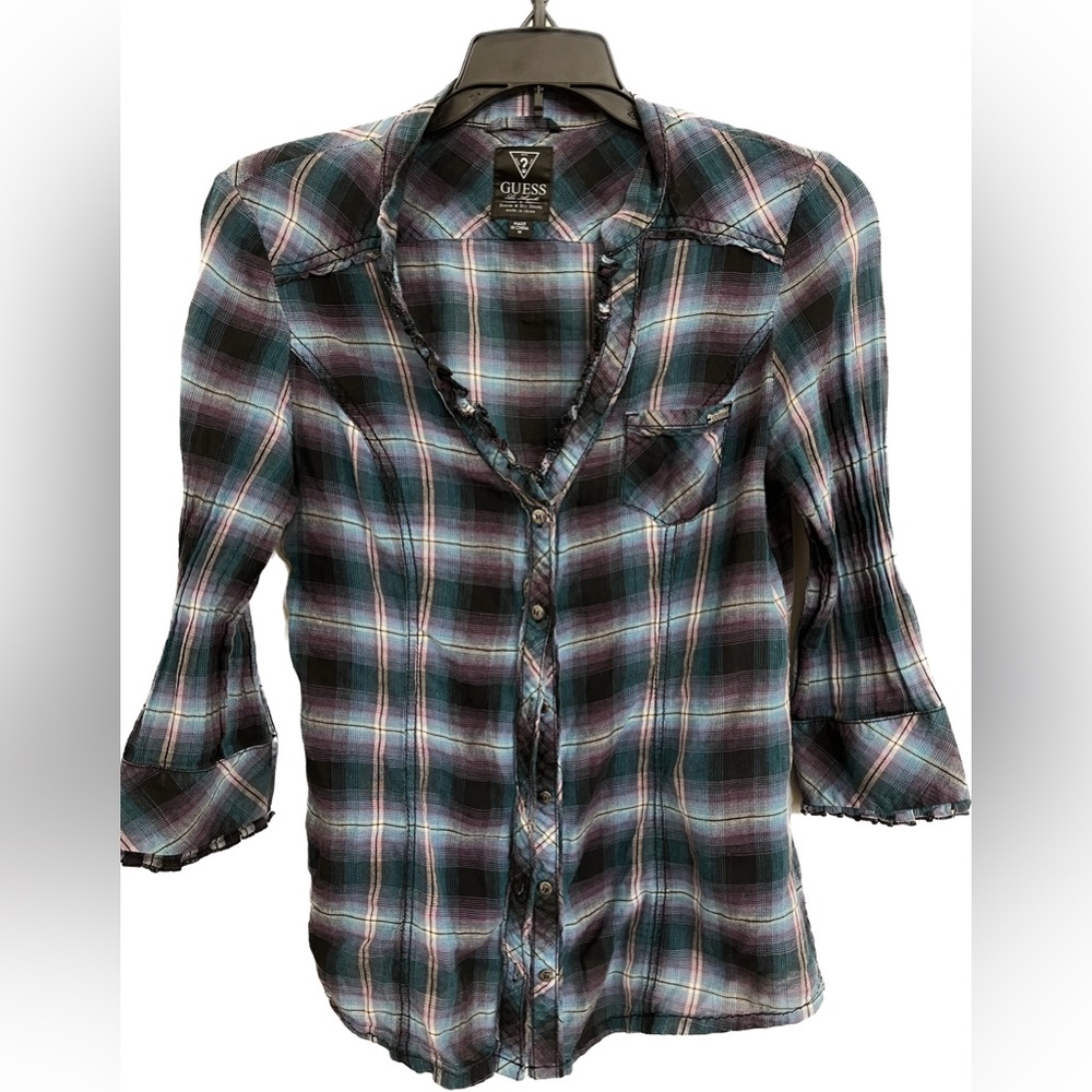 Guess plaid shirt.
